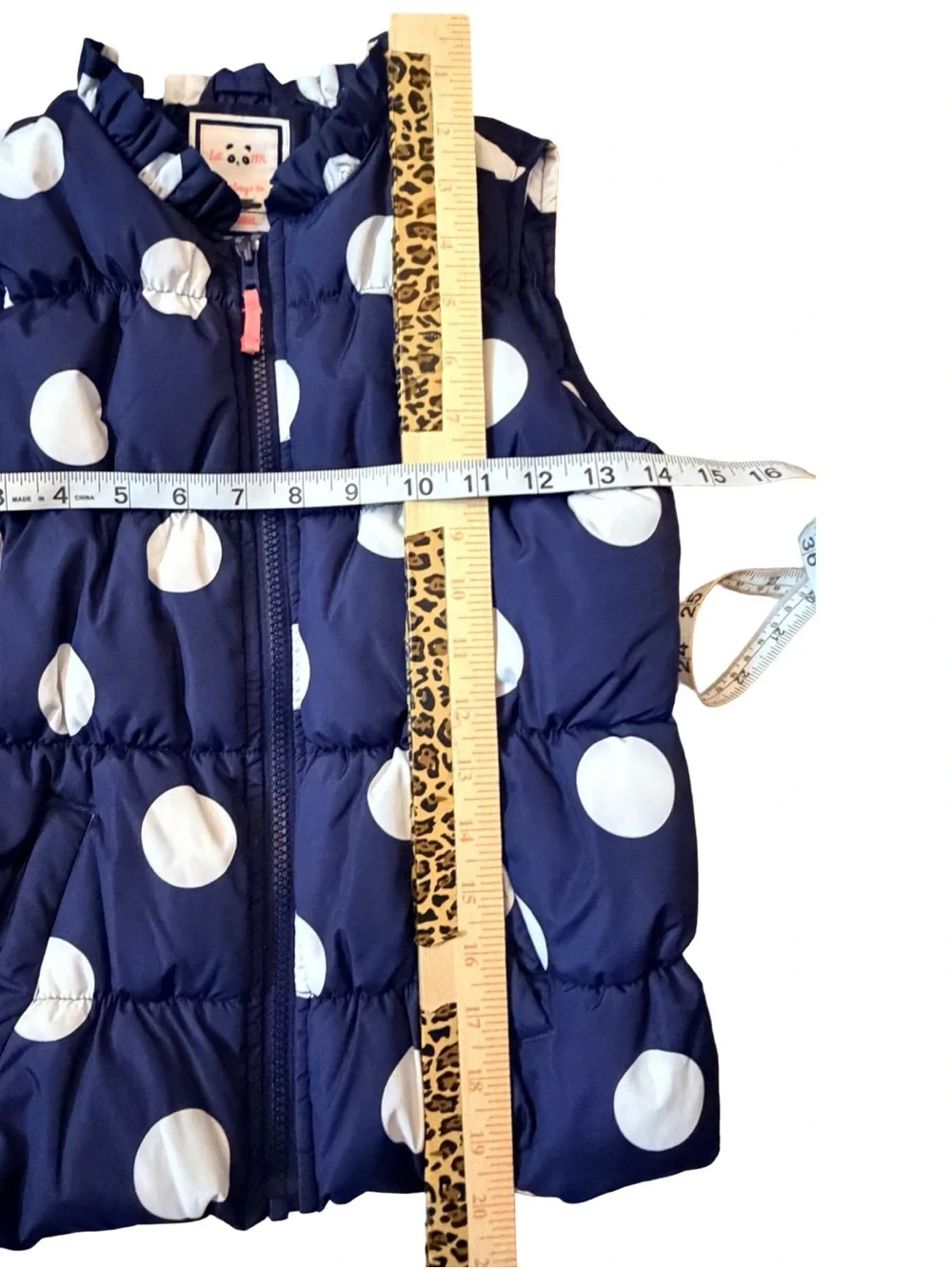 Gymboree Navy Blue Polka Dot Puffer Vest Girls’ size Medium (7/8)